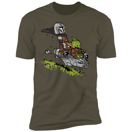 T-Shirts Military Green / S Calvin Yoda Mandalorian Men's Premium T-Shirt