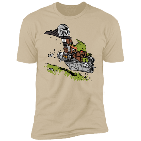 T-Shirts Sand / S Calvin Yoda Mandalorian Men's Premium T-Shirt