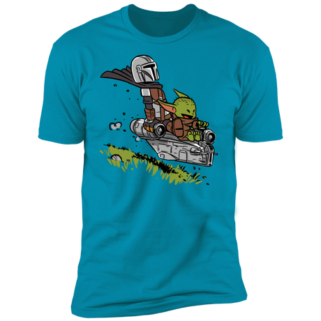 T-Shirts Turquoise / S Calvin Yoda Mandalorian Men's Premium T-Shirt