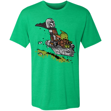 T-Shirts Envy / S Calvin Yoda Mandalorian Men's Triblend T-Shirt