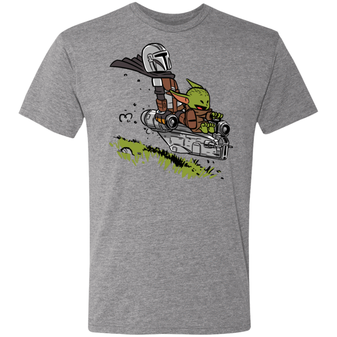 T-Shirts Premium Heather / S Calvin Yoda Mandalorian Men's Triblend T-Shirt