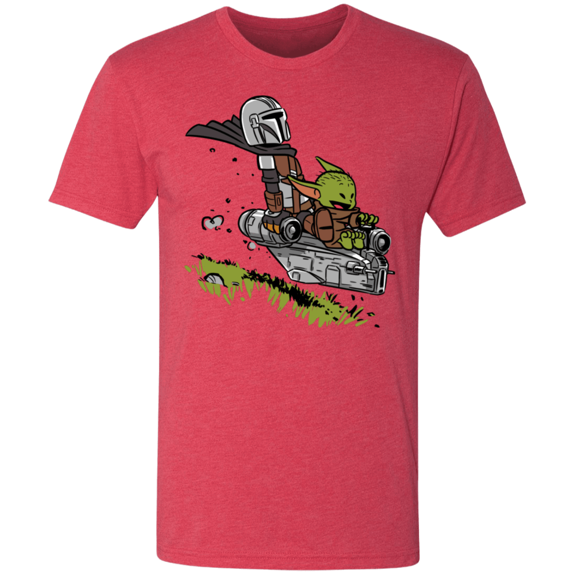 T-Shirts Vintage Red / S Calvin Yoda Mandalorian Men's Triblend T-Shirt