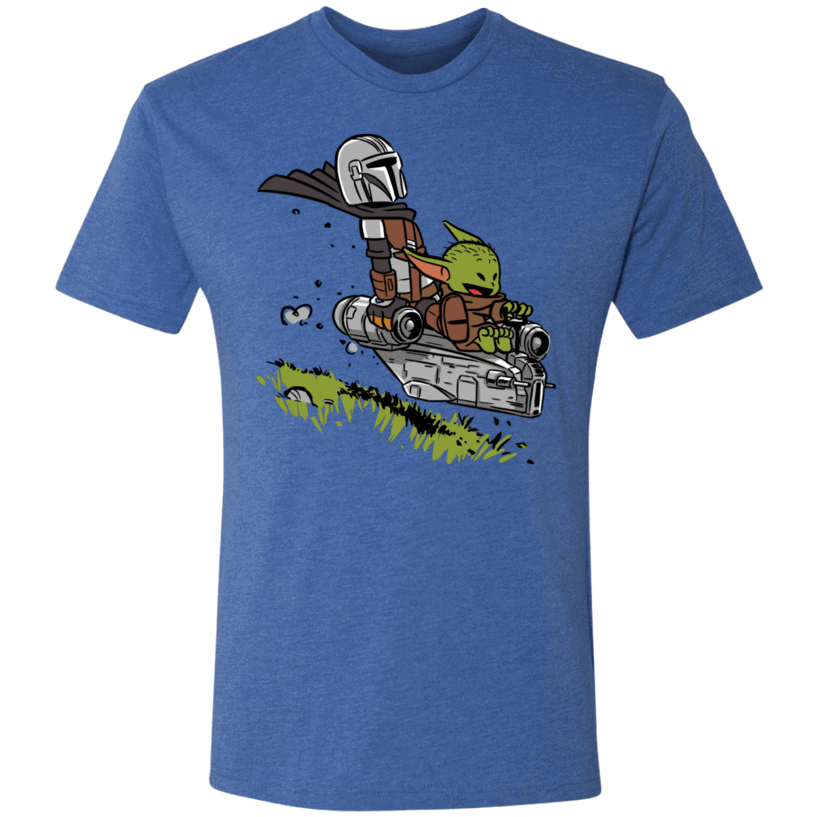 T-Shirts Vintage Royal / S Calvin Yoda Mandalorian Men's Triblend T-Shirt