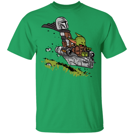 T-Shirts Irish Green / S Calvin Yoda Mandalorian T-Shirt