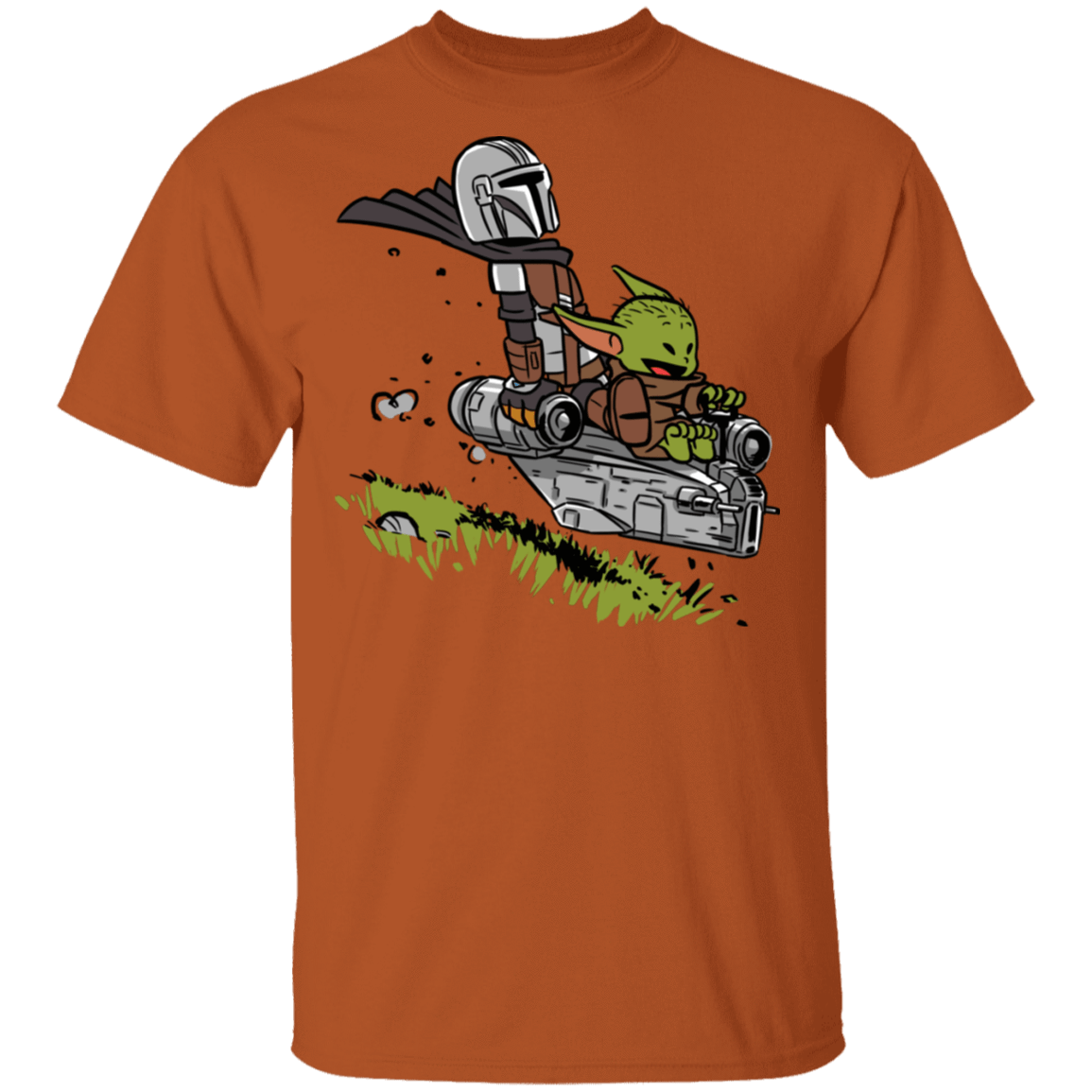 T-Shirts Texas Orange / S Calvin Yoda Mandalorian T-Shirt