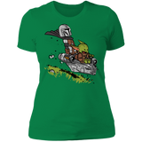 T-Shirts Kelly Green / S Calvin Yoda Mandalorian Women's Premium T-Shirt