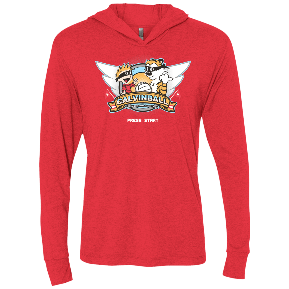 T-Shirts Vintage Red / X-Small Calvinball Video Game Triblend Long Sleeve Hoodie Tee
