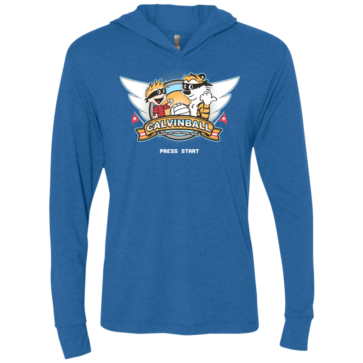 T-Shirts Vintage Royal / X-Small Calvinball Video Game Triblend Long Sleeve Hoodie Tee