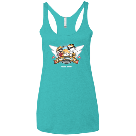 T-Shirts Tahiti Blue / X-Small Calvinball Video Game Women's Triblend Racerback Tank