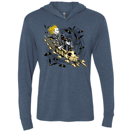 T-Shirts Indigo / X-Small Calvydia and Beetle Hobbes Triblend Long Sleeve Hoodie Tee