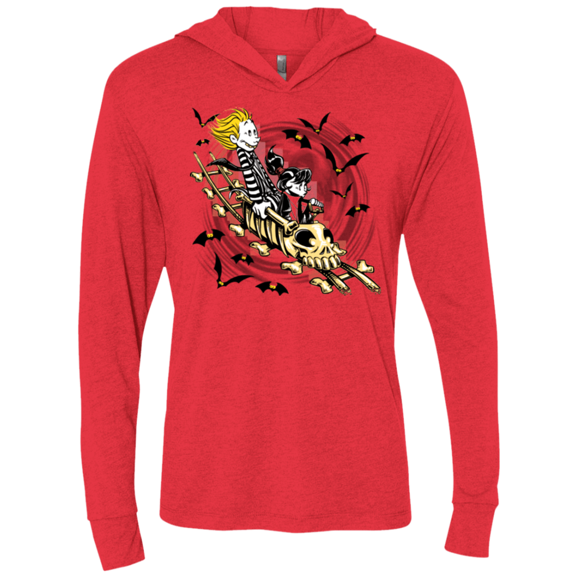 T-Shirts Vintage Red / X-Small Calvydia and Beetle Hobbes Triblend Long Sleeve Hoodie Tee