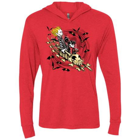 T-Shirts Vintage Red / X-Small Calvydia and Beetle Hobbes Triblend Long Sleeve Hoodie Tee