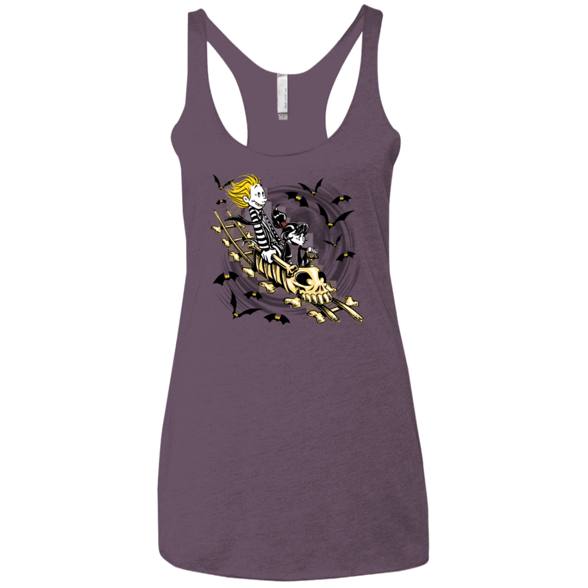 T-Shirts Vintage Purple / X-Small Calvydia and Beetle Hobbes Women's Triblend Racerback Tank