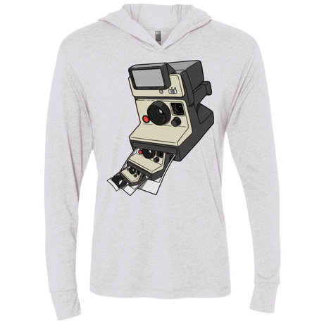 T-Shirts Heather White / X-Small Cam Ception Triblend Long Sleeve Hoodie Tee