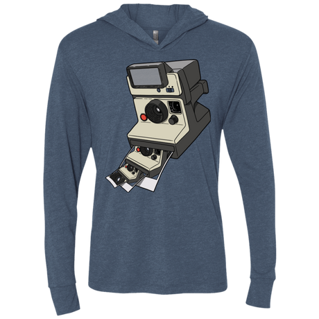 T-Shirts Indigo / X-Small Cam Ception Triblend Long Sleeve Hoodie Tee