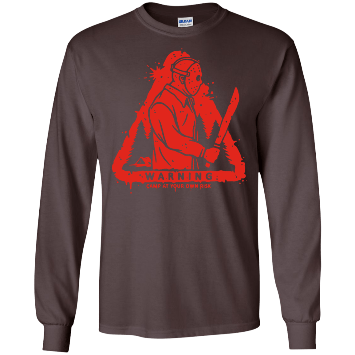 T-Shirts Dark Chocolate / S Camp at Your Own Risk Men's Long Sleeve T-Shirt