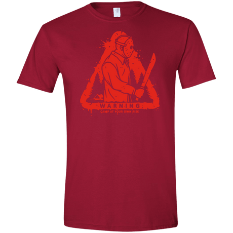 T-Shirts Cardinal Red / S Camp at Your Own Risk Men's Semi-Fitted Softstyle