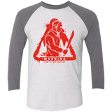 T-Shirts Heather White/Premium Heather / X-Small Camp at Your Own Risk Men's Triblend 3/4 Sleeve