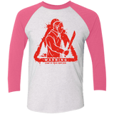 T-Shirts Heather White/Vintage Pink / X-Small Camp at Your Own Risk Men's Triblend 3/4 Sleeve