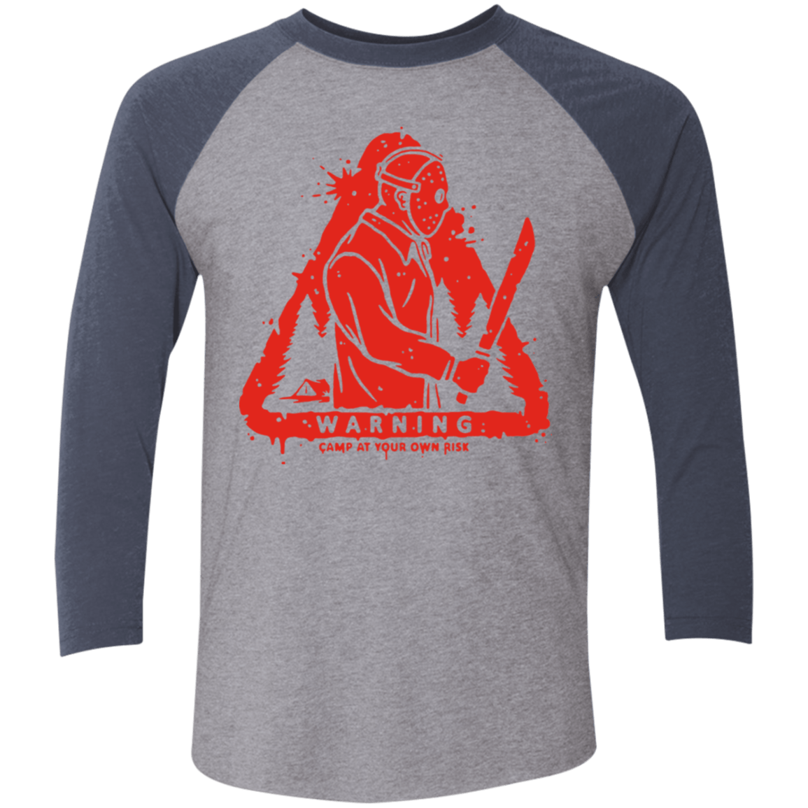 T-Shirts Premium Heather/Vintage Navy / X-Small Camp at Your Own Risk Men's Triblend 3/4 Sleeve