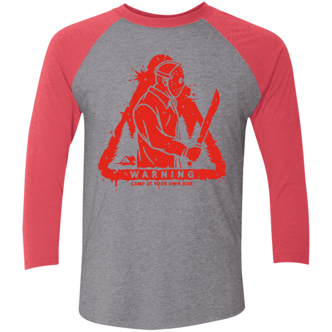 T-Shirts Premium Heather/Vintage Red / X-Small Camp at Your Own Risk Men's Triblend 3/4 Sleeve