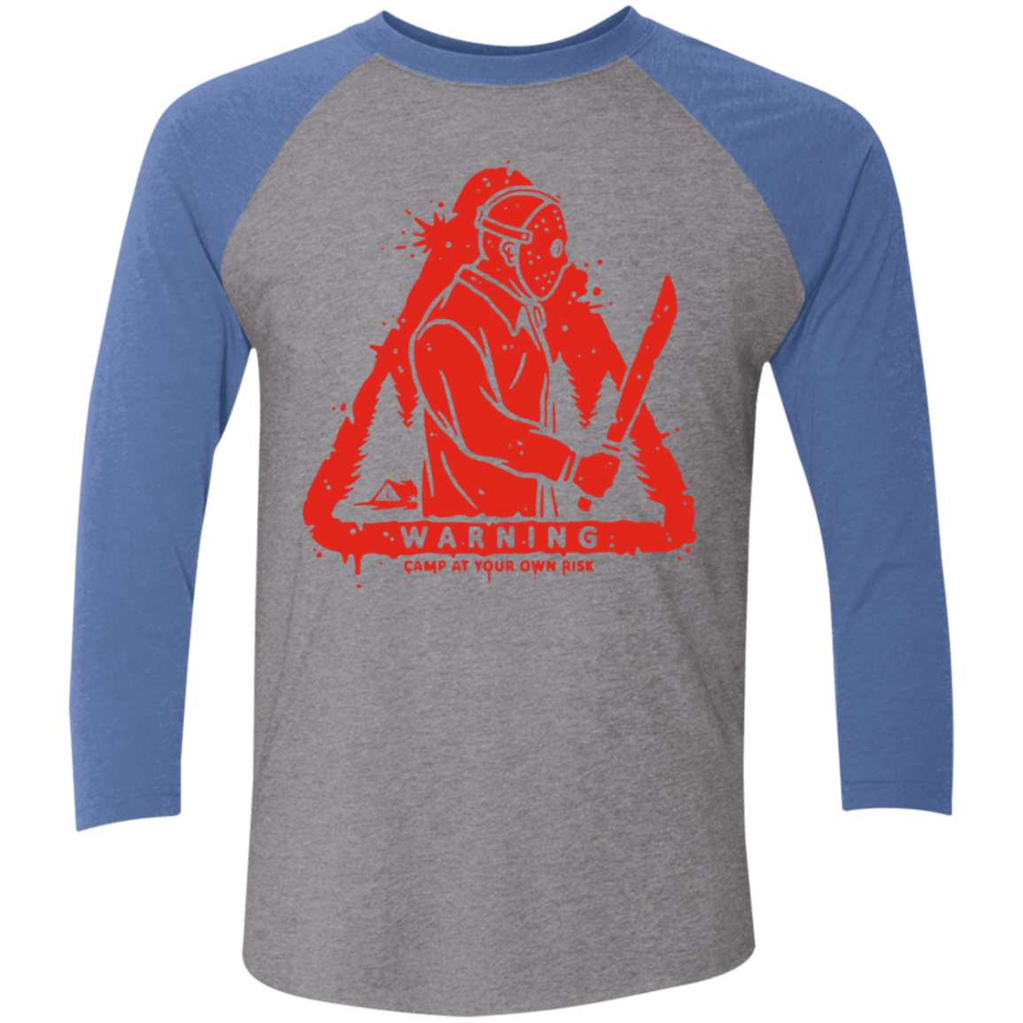 T-Shirts Premium Heather/Vintage Royal / X-Small Camp at Your Own Risk Men's Triblend 3/4 Sleeve