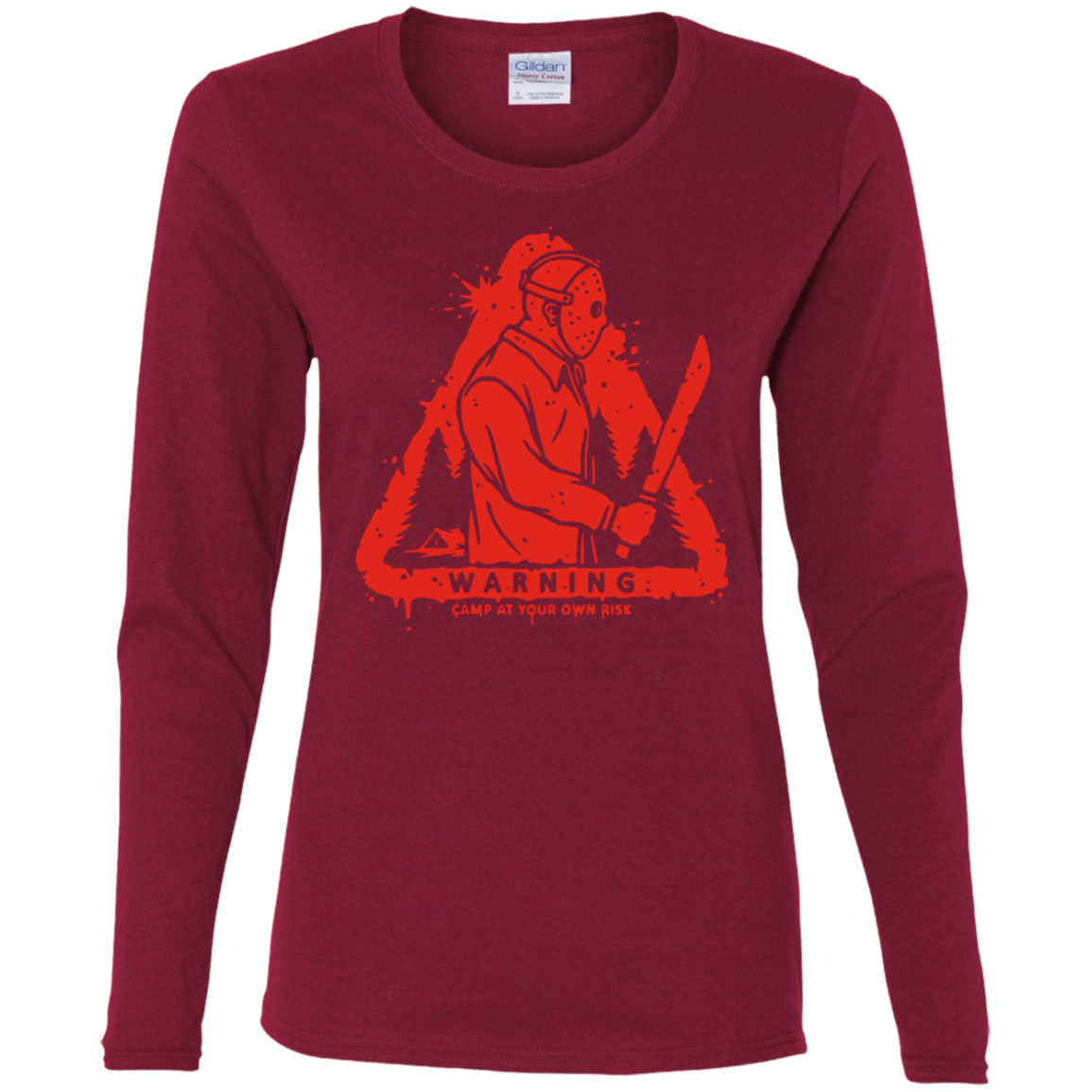 T-Shirts Cardinal / S Camp at Your Own Risk Women's Long Sleeve T-Shirt