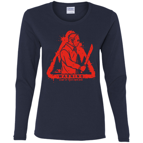 T-Shirts Navy / S Camp at Your Own Risk Women's Long Sleeve T-Shirt