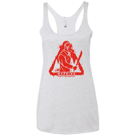 T-Shirts Heather White / X-Small Camp at Your Own Risk Women's Triblend Racerback Tank