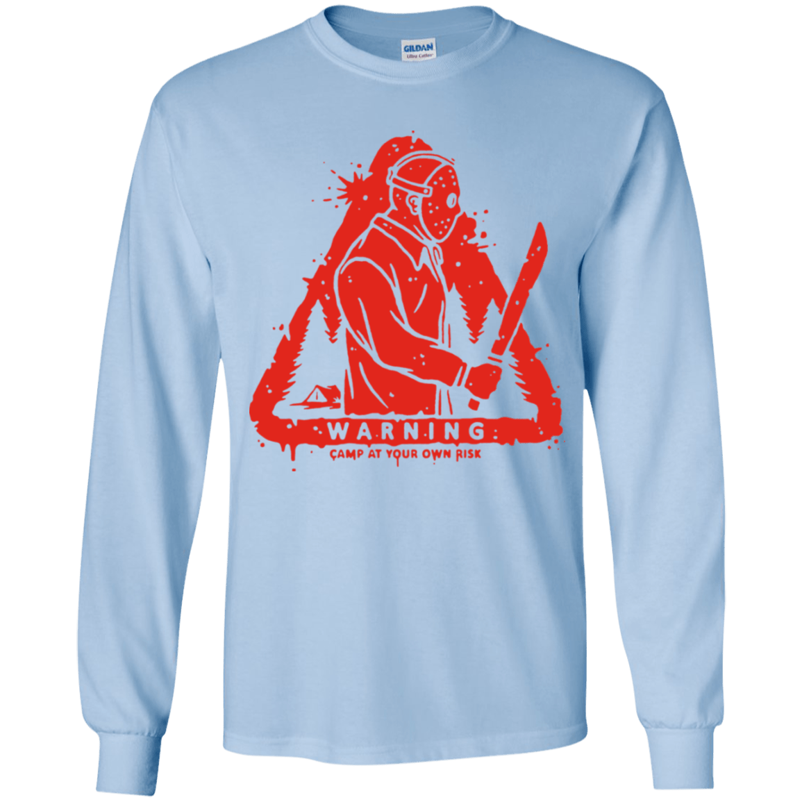 T-Shirts Light Blue / YS Camp at Your Own Risk Youth Long Sleeve T-Shirt