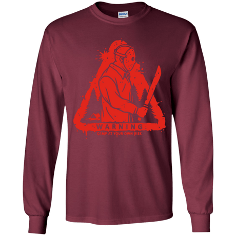 T-Shirts Maroon / YS Camp at Your Own Risk Youth Long Sleeve T-Shirt