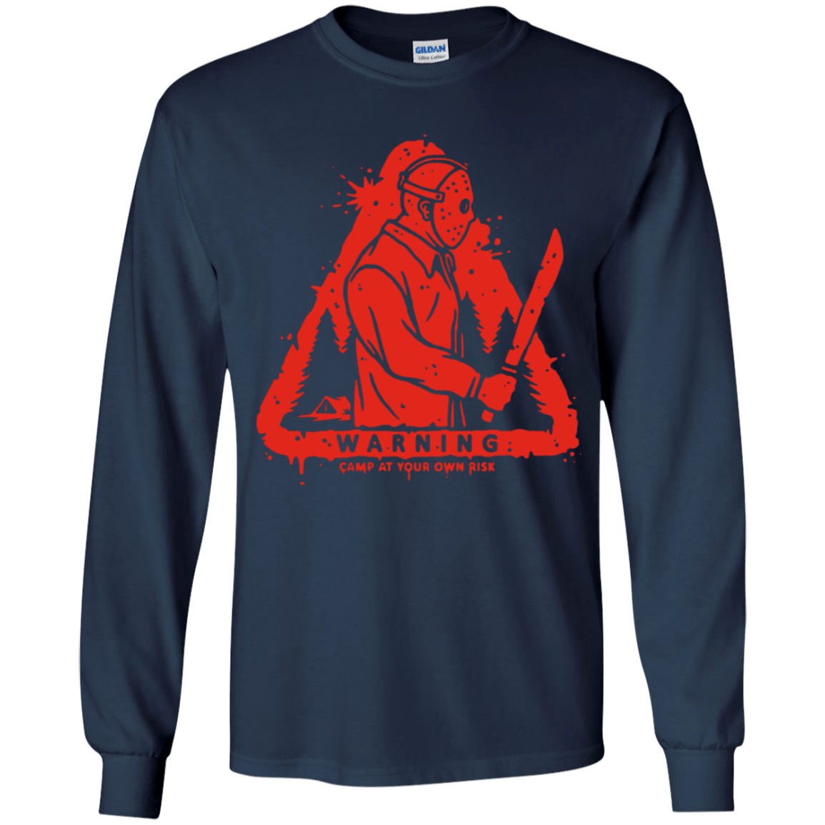 T-Shirts Navy / YS Camp at Your Own Risk Youth Long Sleeve T-Shirt
