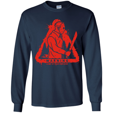 T-Shirts Navy / YS Camp at Your Own Risk Youth Long Sleeve T-Shirt