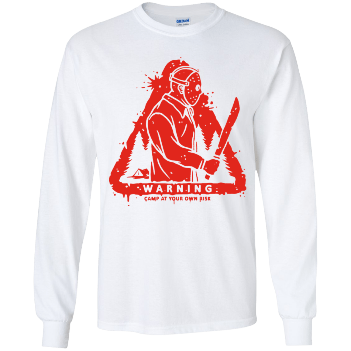 T-Shirts White / YS Camp at Your Own Risk Youth Long Sleeve T-Shirt