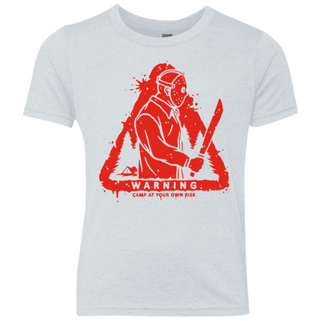 T-Shirts Heather White / YXS Camp at Your Own Risk Youth Triblend T-Shirt
