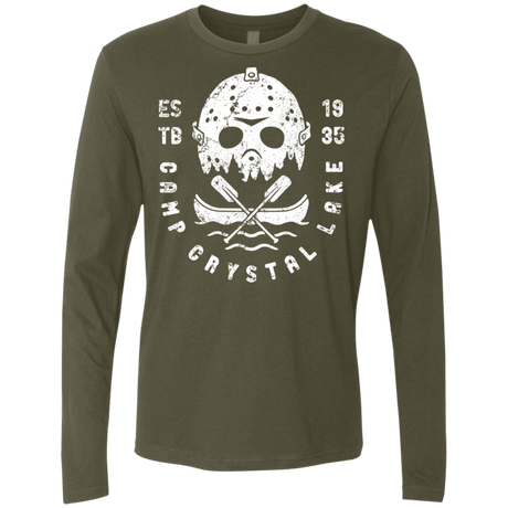 T-Shirts Military Green / S Camp Crystal Lake Men's Premium Long Sleeve