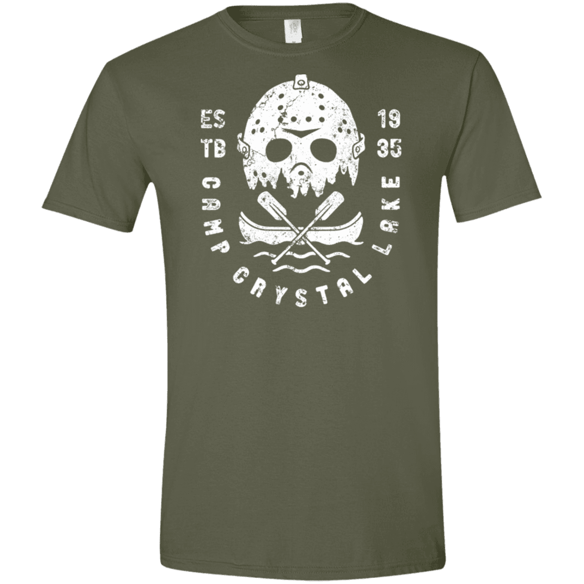 T-Shirts Military Green / S Camp Crystal Lake Men's Semi-Fitted Softstyle