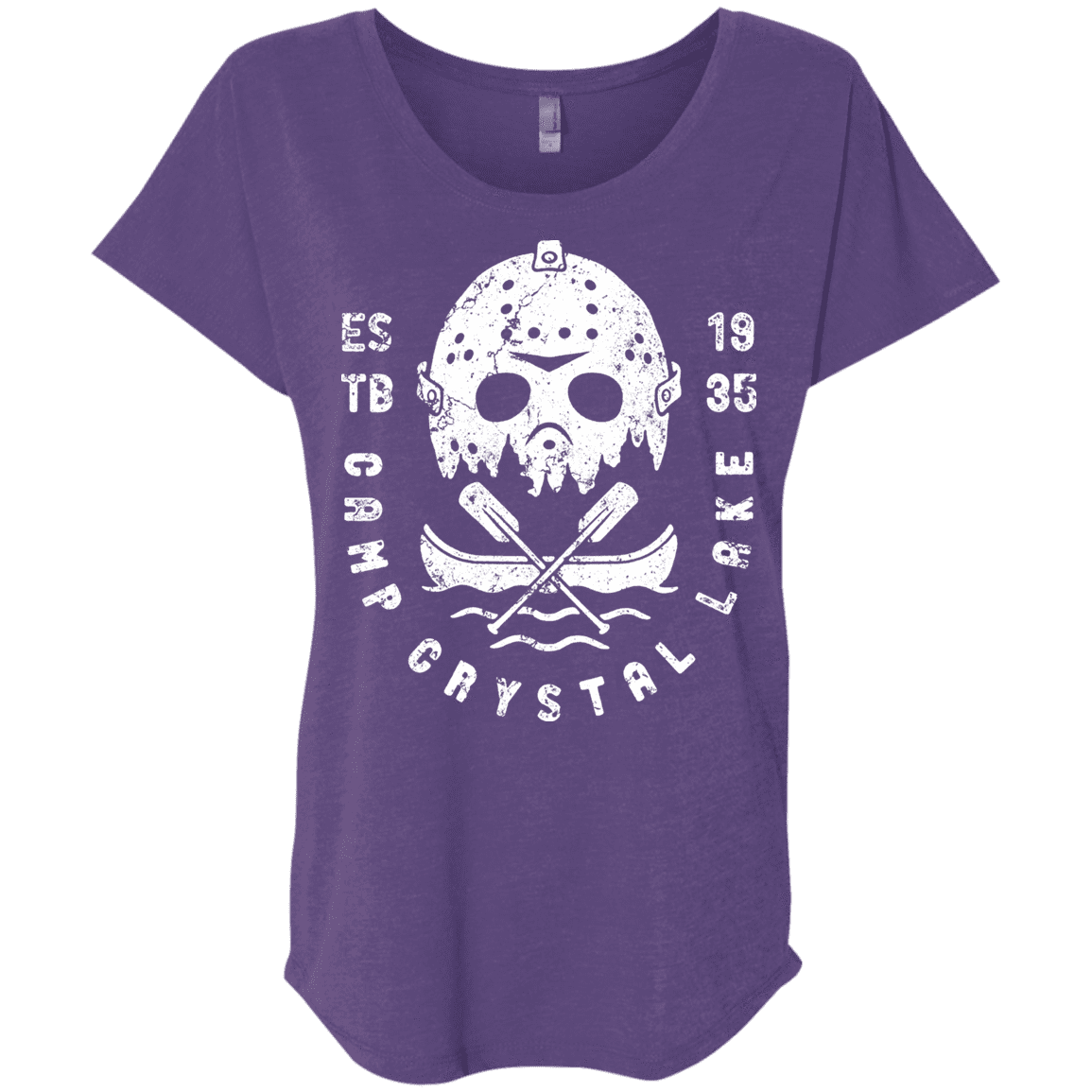 T-Shirts Purple Rush / X-Small Camp Crystal Lake Triblend Dolman Sleeve