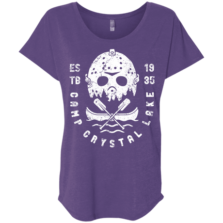 T-Shirts Purple Rush / X-Small Camp Crystal Lake Triblend Dolman Sleeve