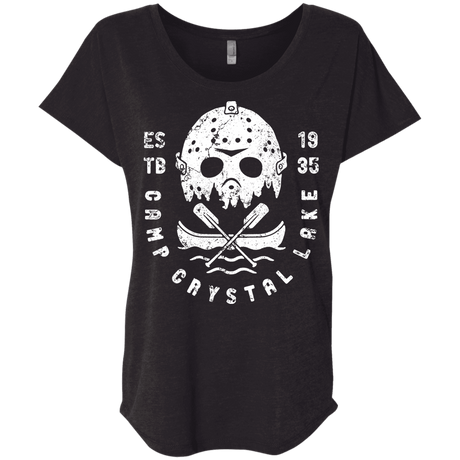 T-Shirts Vintage Black / X-Small Camp Crystal Lake Triblend Dolman Sleeve