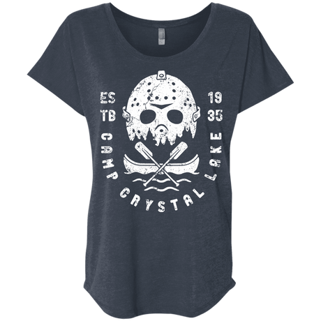 T-Shirts Vintage Navy / X-Small Camp Crystal Lake Triblend Dolman Sleeve
