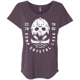 T-Shirts Vintage Purple / X-Small Camp Crystal Lake Triblend Dolman Sleeve