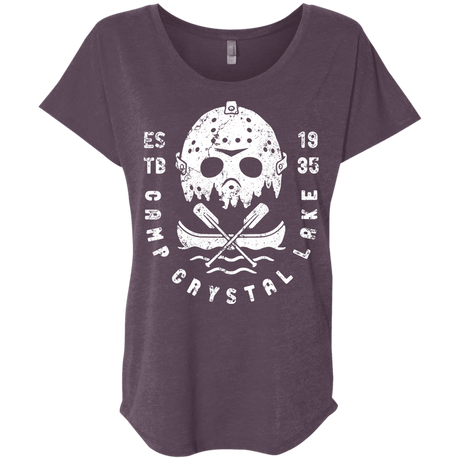 T-Shirts Vintage Purple / X-Small Camp Crystal Lake Triblend Dolman Sleeve