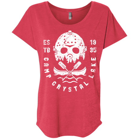 T-Shirts Vintage Red / X-Small Camp Crystal Lake Triblend Dolman Sleeve