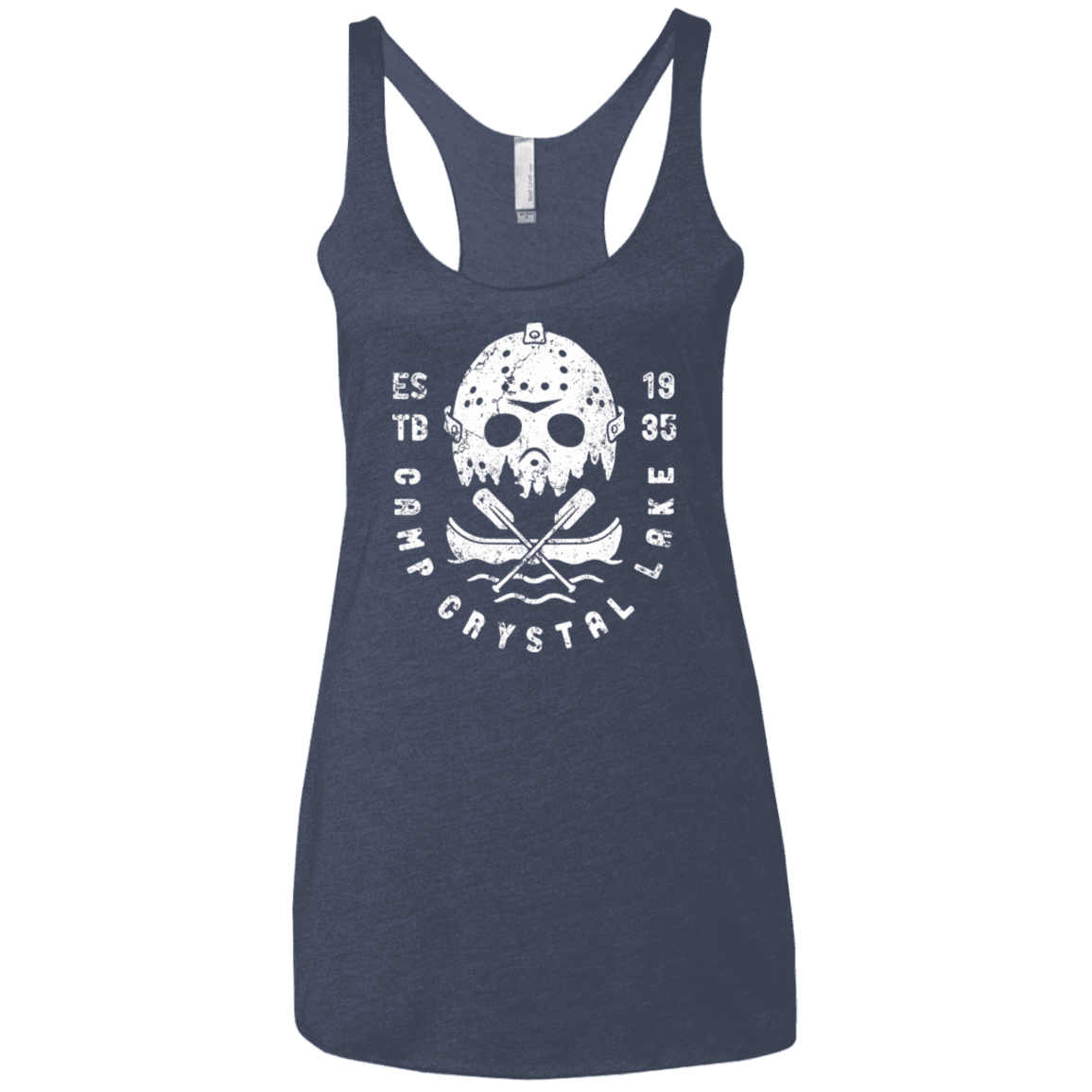 T-Shirts Vintage Navy / X-Small Camp Crystal Lake Women's Triblend Racerback Tank