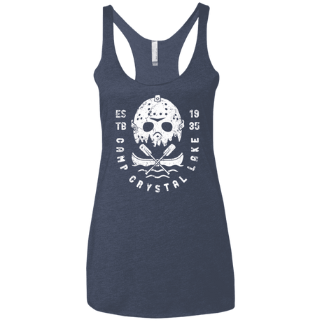 T-Shirts Vintage Navy / X-Small Camp Crystal Lake Women's Triblend Racerback Tank