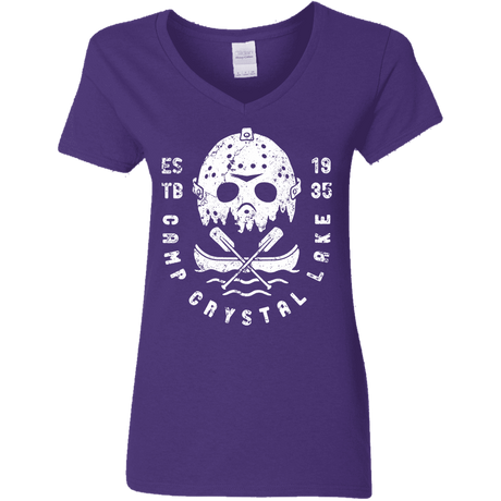 T-Shirts Purple / S Camp Crystal Lake Women's V-Neck T-Shirt