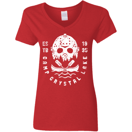 T-Shirts Red / S Camp Crystal Lake Women's V-Neck T-Shirt