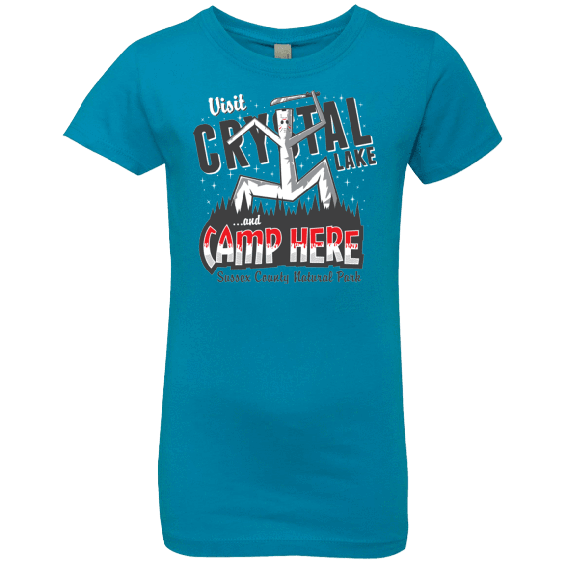 T-Shirts Turquoise / YXS CAMP HERE Girls Premium T-Shirt