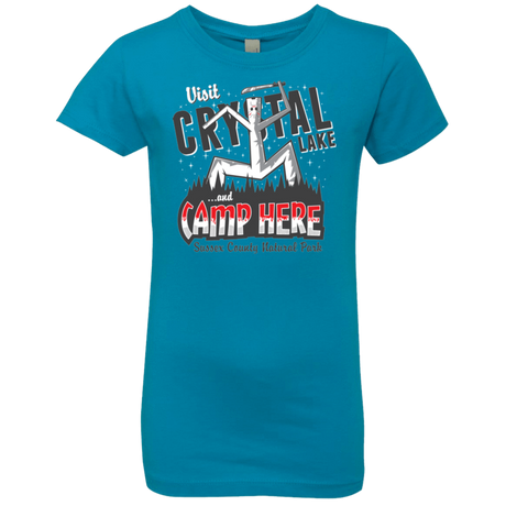 T-Shirts Turquoise / YXS CAMP HERE Girls Premium T-Shirt